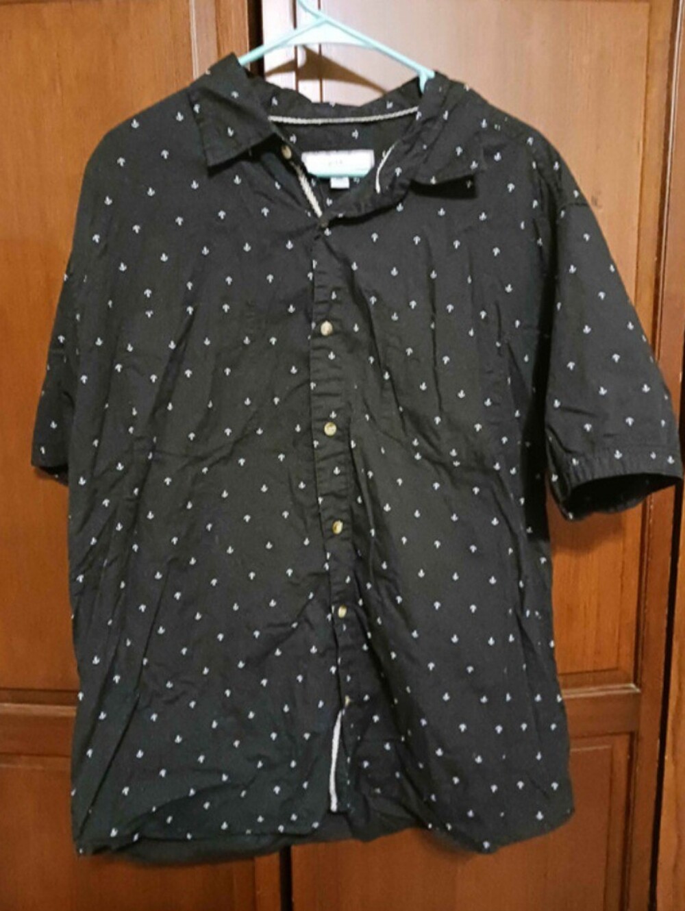 PD&C Mens Anchor print Button-down Shirt size XL